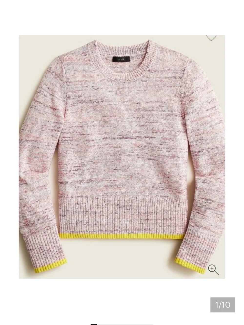 J. Crew Space-Dyed Crewneck Cotton Sweater Tropical Azalea Multi - Size Medium